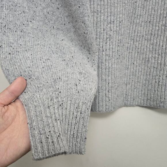 Ann Taylor 100% Cashmere Colorblock Mock Turtleneck Sweater M Soft Cozy Neutral - Picture 5 of 9